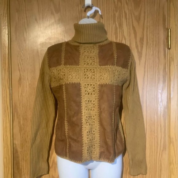 Y2K CROSS CROCHET TURTLENECK - Picture 1 of 4